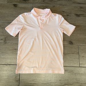Boys Peach & White Dry Fit Polo- size 14/16